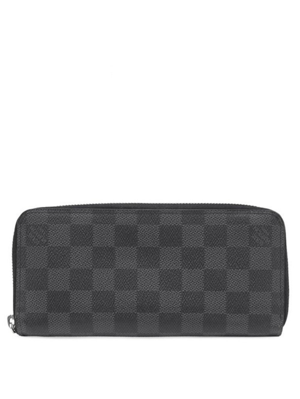 Louis Vuitton Wallet Zippy Vertical Damier Graphite Canvas Silver Zip Around